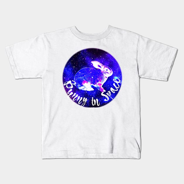 Bunny in space Kids T-Shirt by emma17